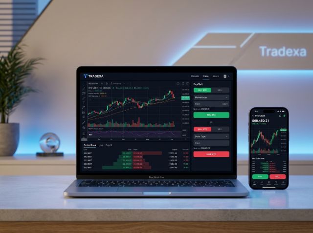 Crypto exchange order book showing market depth on both sides