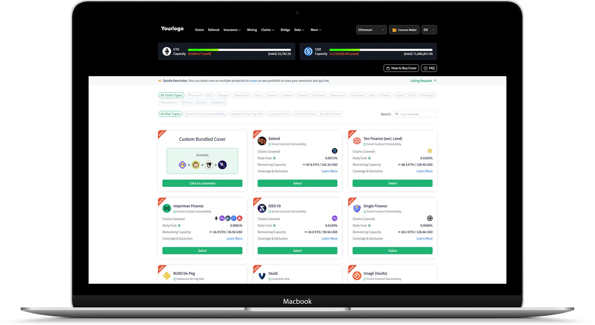 DeFi insurance platform development