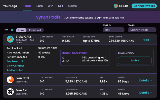 Uniswap clone script slider1