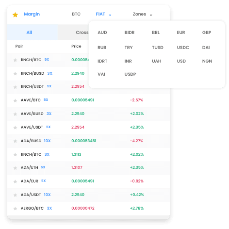 Crypto and Fiat Support