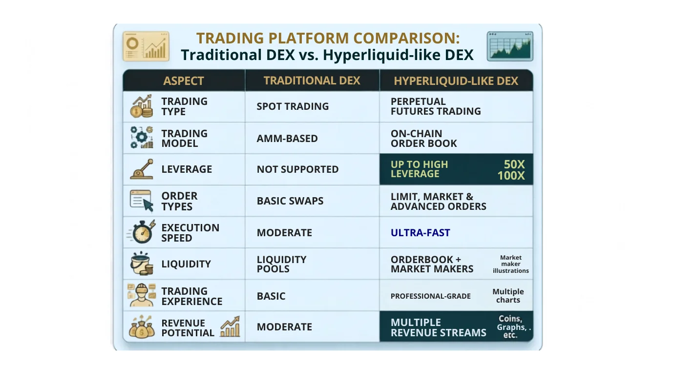 Traditional DEX vs Hyperliquid DEX