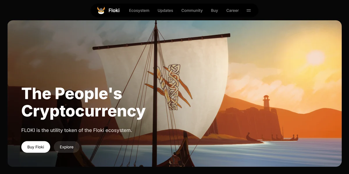 Floki community token homepage