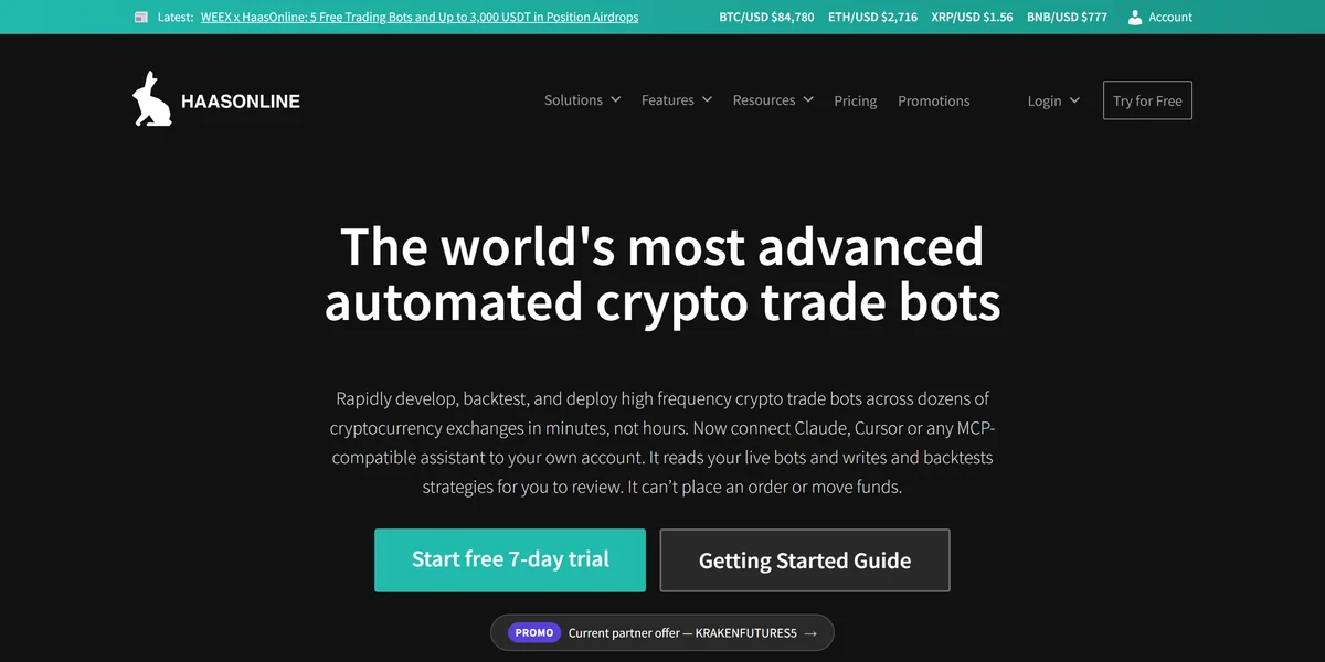HaasOnline homepage, the platform for custom crypto arbitrage trading bots