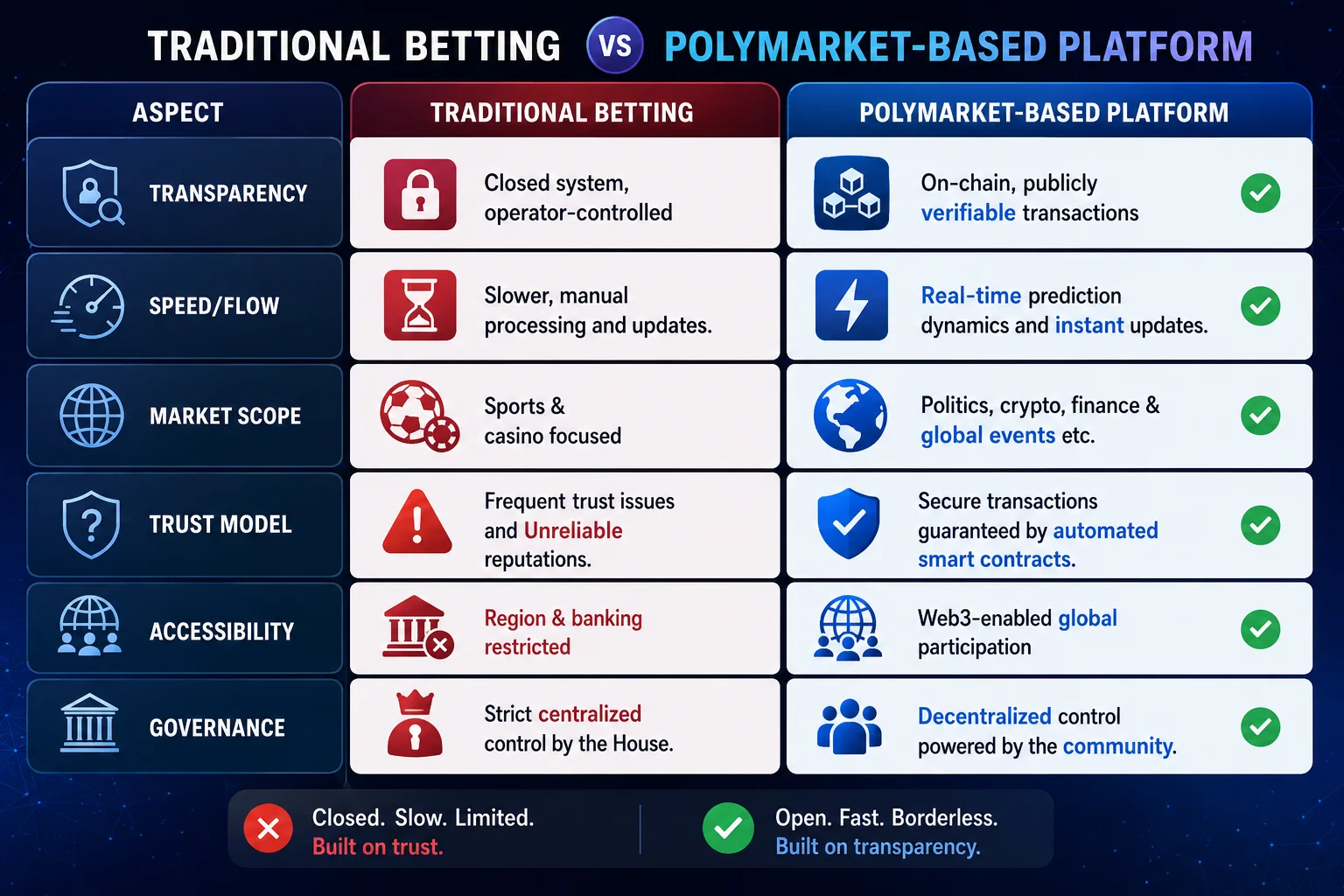 Traditional vs Polymarket