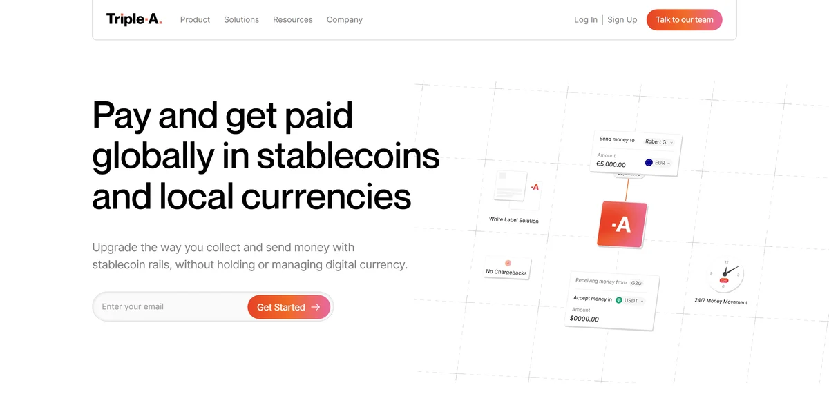 Triple-A homepage in 2026, one of the best crypto payment gateways compared in this guide