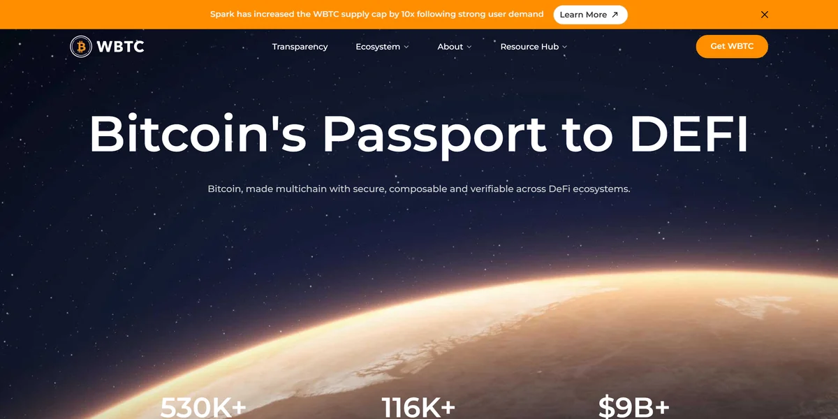 Wrapped Bitcoin WBTC homepage